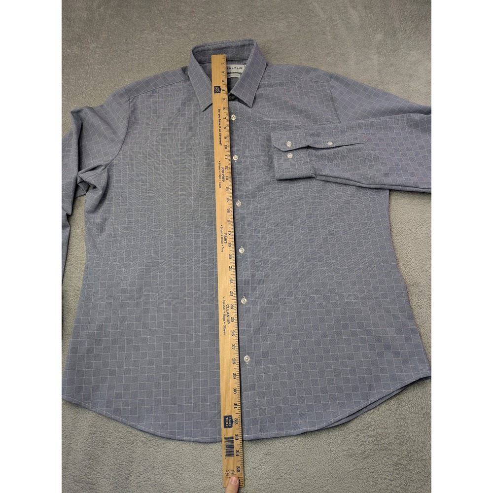MIZZEN+MAIN Mens XX LARGE Leeward Standard Fit Blue Gray Check Dress Shirt - Picture 6 of 10